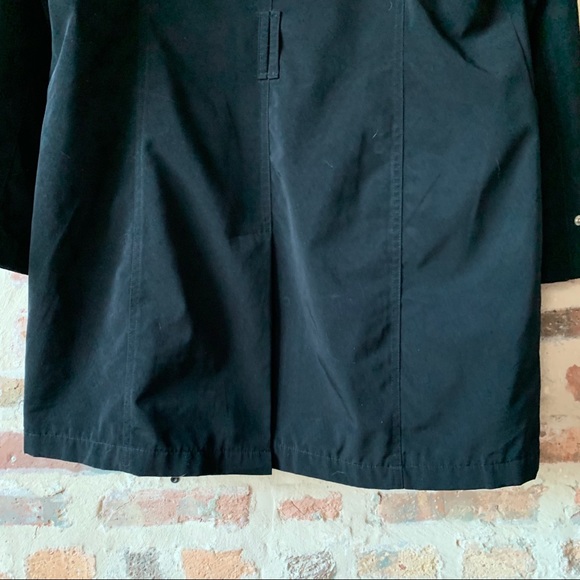 London Fog Long Hooded Raincoat Black Large - Picture 5 of 10